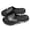 A-Black36, variant on Men's Slides Slippers Letter Print Non Soft Sole Flat Slipper Breathable Home Wear Shower Shoes