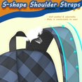 thumbnail image 5 of Blue and Black Checkered Pattern 17" School Backpacks for Teens,Waterproof Oxford Fabric,S-Shape Padded Straps for School,Travel,Hiking,Camping, 5 of 6