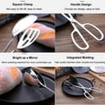 thumbnail image 6 of 2Pcs Stainless Steel Salad Tongs, 10" Ergonomic Scissor-Tong, Dual Function Spoon Head, Slotted & Solid Spoon Combination, Commercial Grade, BBQ Pasta Tongs (Silver), 6 of 7