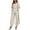 Beige, variant on Womens Duster Lounge Set Solid 3 Piece Cropped Camisole Long Sleeve Open Cardigan Elastic Waist Wide Leg Pants Casual Outfit