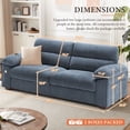 thumbnail image 5 of Bedluxury 90.5'' Comfy Sofa Couch for Living Room, Modern Deep Seat Couch with Pillow-Armrest, Removable Cover, Chenille Fabric Couches for Small Space,USB/Type-C Port(Blue), 5 of 7