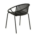 thumbnail image 5 of 2 Patio Dining Chairs, Black. Modern Simple Style With Breathable . Metal Legs And Plastic Seat. Ergonomic, Strong, 300 Lbs Capacity. 24.79"x23.16"x30.64". Assembly Required Chairs ( Of 2), Art + ,, 5 of 6