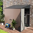 thumbnail image 2 of AECOJOY 4' x 6' Metal Storage Shed, Lean-to Design and Lockable Door for Garden, Grey, 2 of 8