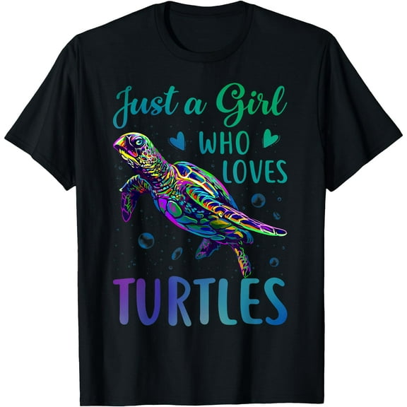 Just a Girl Who Loves Turtles Watercolor Sea Ocean Gift Unisex T-Shirt for Men Women Kids Toddler