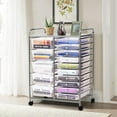 thumbnail image 2 of Nightcore Rolling Storage Cart w/ Drawers, Multipurpose Craft Storage Cart w/Lockable Casters, Rolling Cart Organizer for Tools, Scrapbook & Paper, Utility Cart for Home, Office & School, 2 of 18