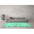 thumbnail image 3 of Ahgly Company Indoor Square Persian Turquoise Blue Traditional Area Rugs, 3' Square, 3 of 4