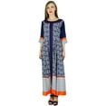 thumbnail image 5 of Bimba Women Blue Anarkali Kurta Kurti Fashionable Long Indian Ethnic Blouse Maxi, 5 of 7