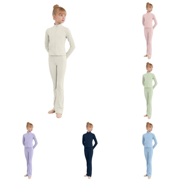 Girls Ballet Long Sleeve Practice Leotard Elegant Dancewear Flexible Fit For Outdoor Casual Daily Campus Class Performances Girls Casual Outfit Sets
