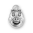 thumbnail image 1 of Sterling Silver 30" 1mm Box Chain 3D Pig Face Pendant Necklace Animated Features, 1 of 2