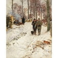 thumbnail image 2 of Hugo Mühlig 15x18 Black Ornate Wood Framed Double Matted Museum Art Print Titled - Hunting Break (1902), 2 of 5