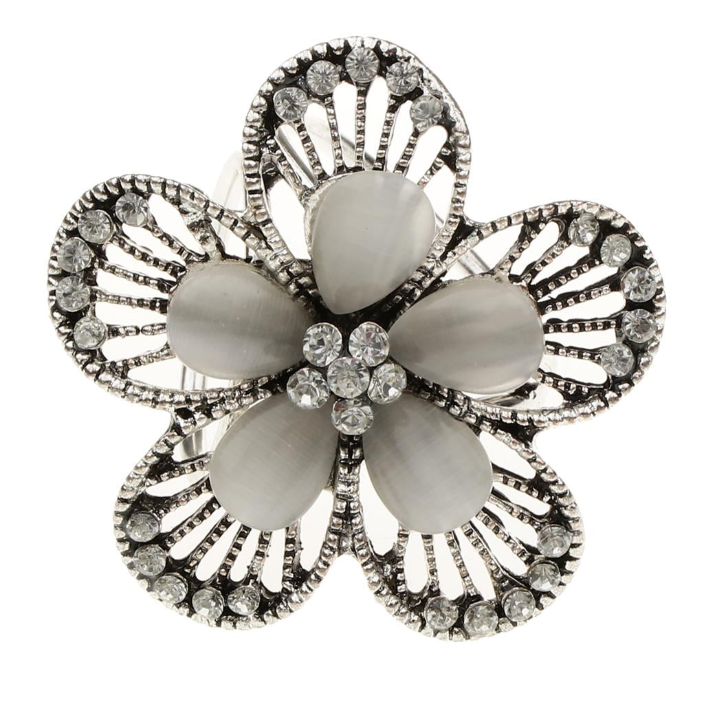 Morkopela Stone Flower Brooches For Women Vintage Metal Brooch Banquet  Large Beautiful Pin Scarf Clip Broche Jewelry