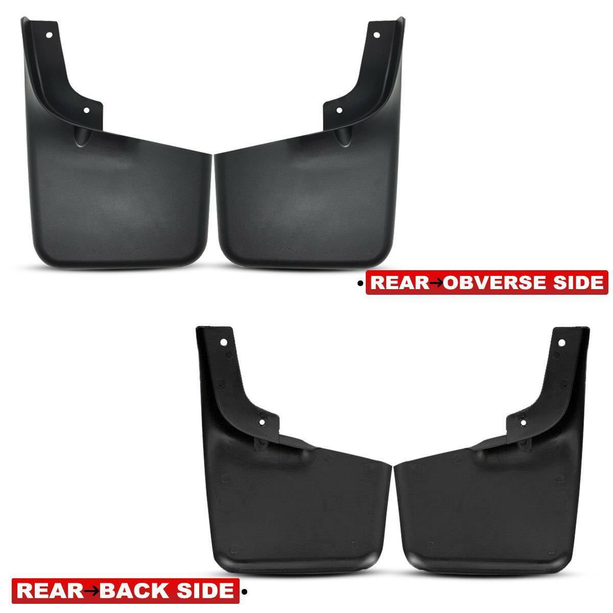 DAMAIJOY 4pcs Flaps /Splash Guards/Mudguards Front Rear Lower Side Black Tpo Flexible Plastics for Ford for F150 2004-2014 Will Not Clear the Power Deployable Running Boards FL3Z-16A550-C