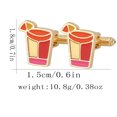 thumbnail image 2 of Gemelos en forma de vaso para hombre, aleación, detalles coloridos en esmalte, 2 of 2