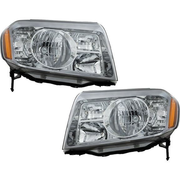 Garage-Pro Driver and Passenger Side Headlight for Honda Pilot 2009-2011 Halogen Without bulb(s) Replaces# 33150SZAA01-PFM 33100SZAA01-PFM