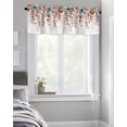 thumbnail image 4 of Kitchen Curtain Valances for Windows,Autumn Botanical Leaves Tree Branch Rod Pocket Small Valance Farm Orange Teal Leaf Short Window Treatment for Bedroom Bathroom Living Room,42"x12", 4 of 9