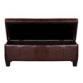 thumbnail image 4 of WestinTrends 42" Inch Faux Leather Storage Ottoman Bench for Living Room Bedroom Furniture, Espresso, 4 of 13
