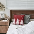 thumbnail image 6 of Red Christmas Triangle Tree Snowflake Throw Pillow Covers Modern Square Cushion Covers 2 Pieces Vintage Pillowcase for Couch Sofa Bed Farmhouse, 6 of 7