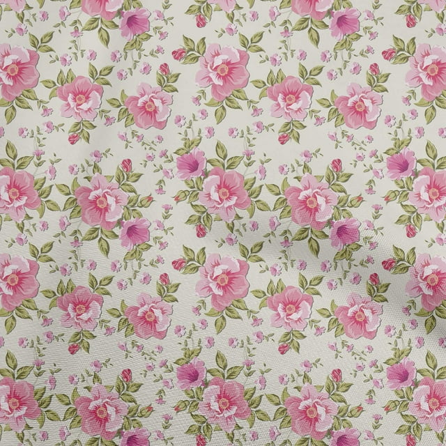 oneOone Viscose Chiffon Fuschia Pink Fabric Floral Craft Projects Decor Fabric Printed By The Yard 42 Inch Wide