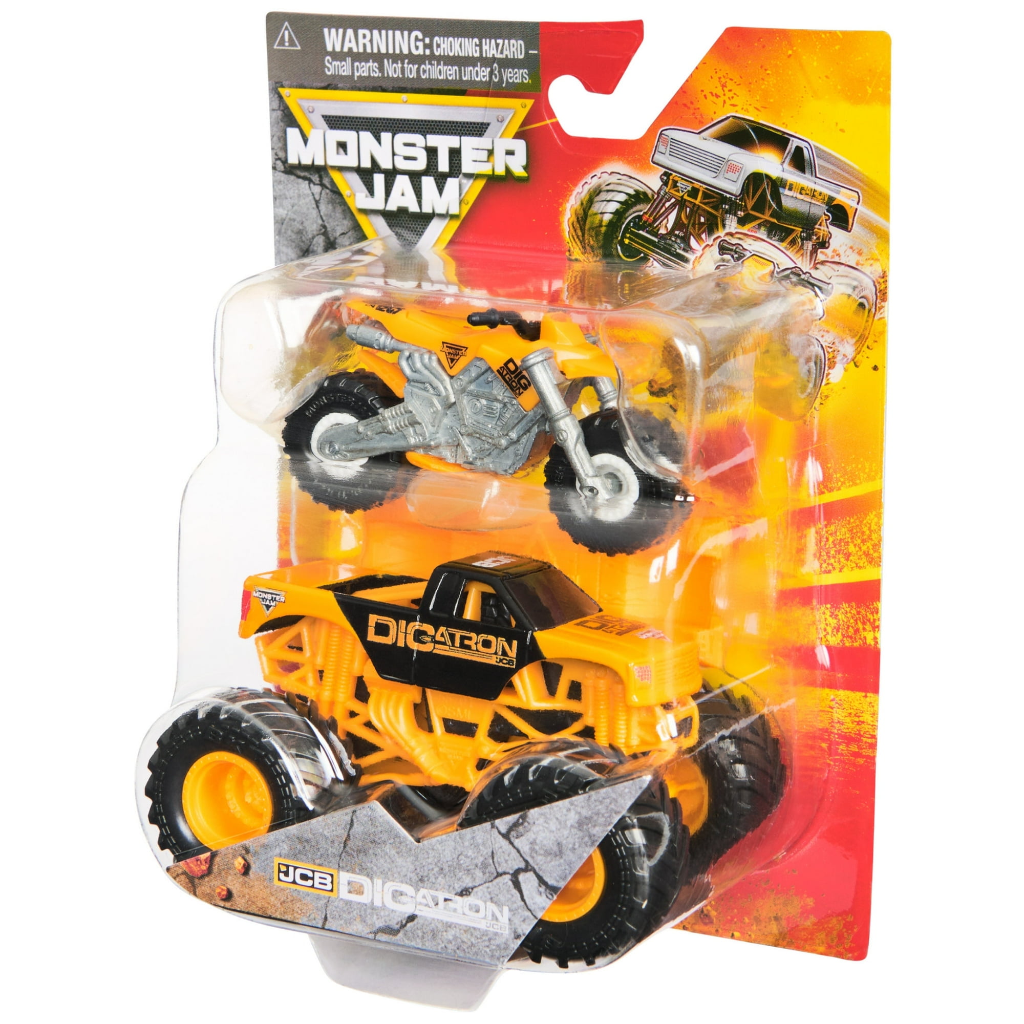 Monster Jam JCB Digatron Monster Truck and Dirt Bike Vehicle 2