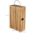 thumbnail image 2 of MyGift Brown Torched Wood Double Bottle Wine Case with Top Handle, 2 of 7