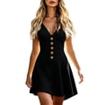 thumbnail image 2 of Casual Dresses for Women Women's Summer Casual Dress Gradual Sleeveless Neck V-Neck Long Dress Black Xxxl, 2 of 6