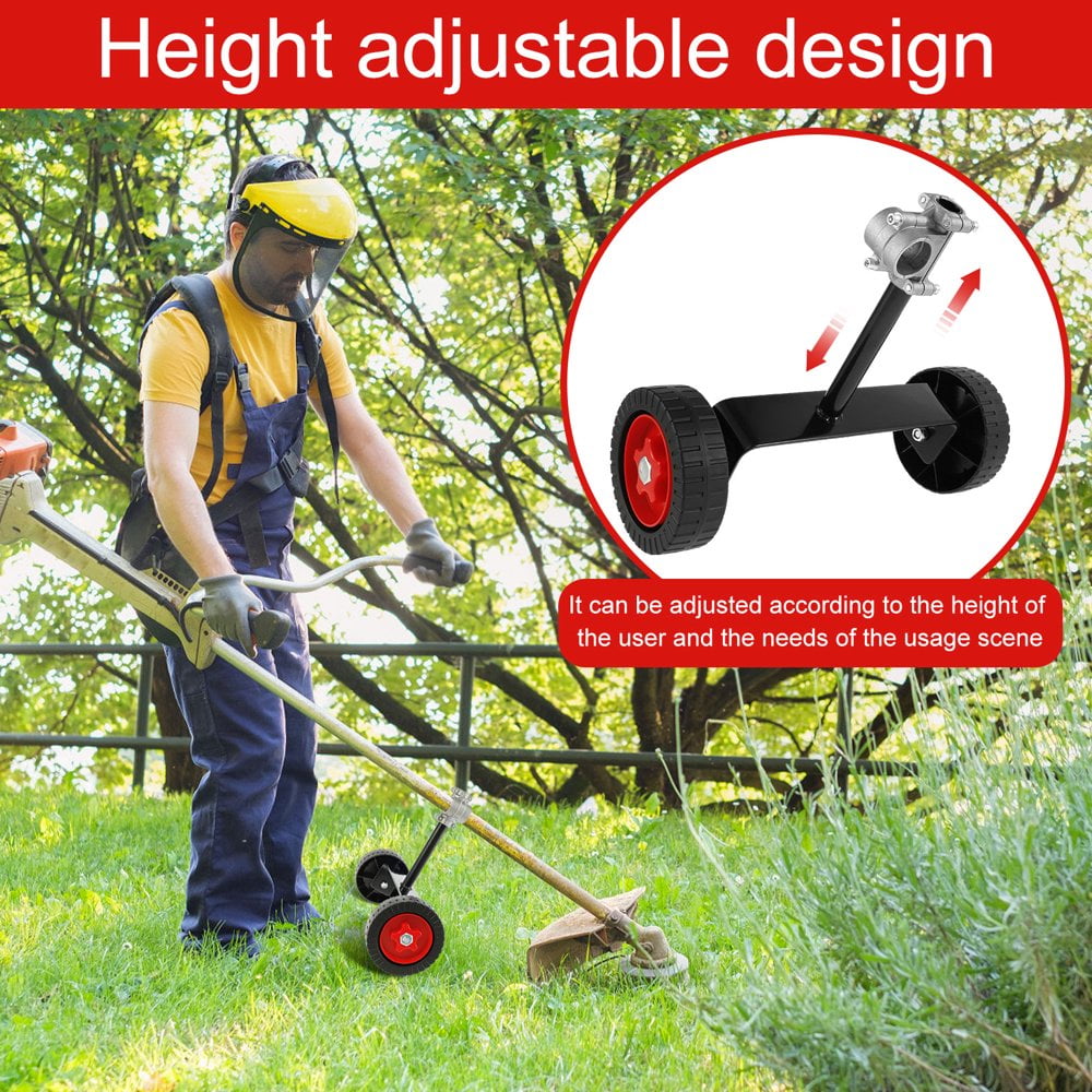 Lawn Mower Support Wheel Adjustable Weed Trimmer Auxiliary Wheels 26mm 28mm Portable String Trimmer Wheel Mower Attachment for Weed Trimmer Grass Cutter Gas String Trimmer Walmart