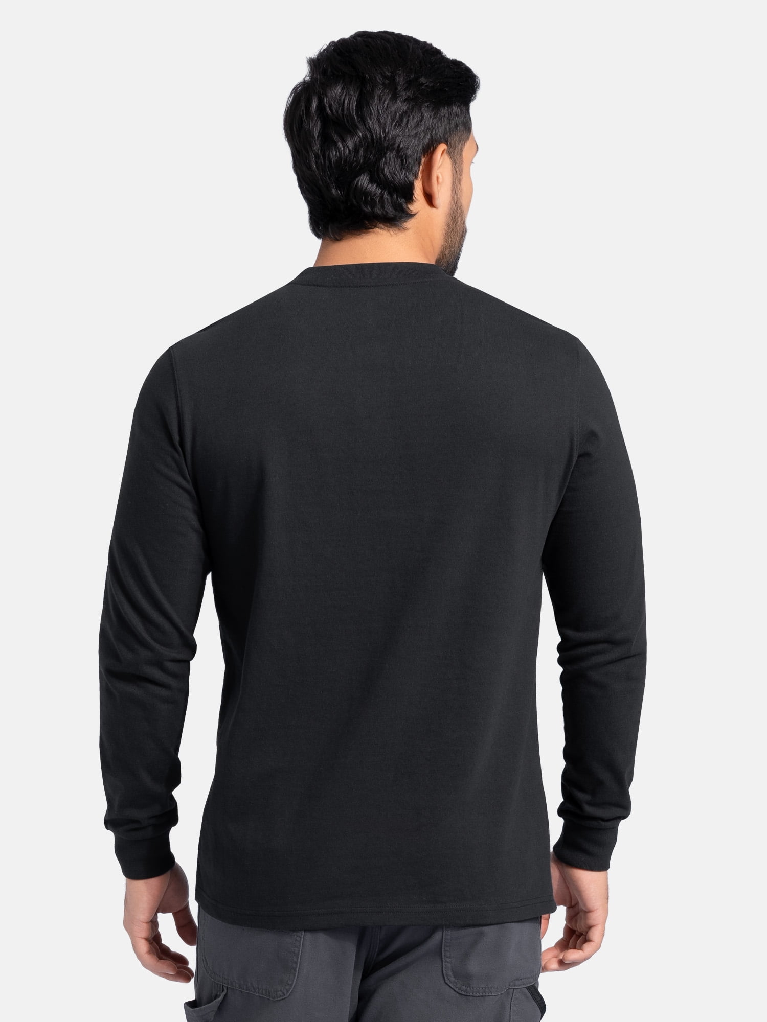 Wrangler Workwear Men's Heavyweight Long Sleeve Henley Pen Pocket Shirt, Size S-3XL