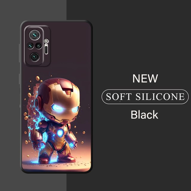 TPU Soft Cover Phone Case for Redmi Note 10 9 8 7 12 9T 13 Pro 11 Pro 8T 11S 9S 10S 12S 10 Lite 11 Capa Cute Iron Man B01 for Note11ProPlus5G