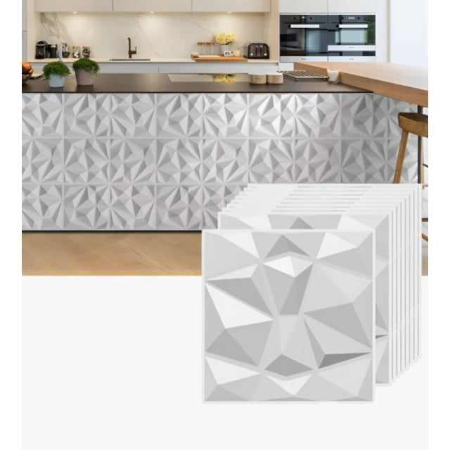 Paneles Decorativos 3D para Pared,Panel Decorativo 3D PVC,20 Piezas Panel Decorativo 3D Impermeable resistente al fuego para Decoración, Hogar, Oficina, Dormitorio, Vestíbulo,30x30cm
