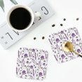 thumbnail image 5 of Pofeuu Lavender Flowers Print Leather Coasters Set of 6, Round Cups Mugs Mat Pad for Home Kitchen Heat Resistant Drink Coasters,Square, 5 of 7