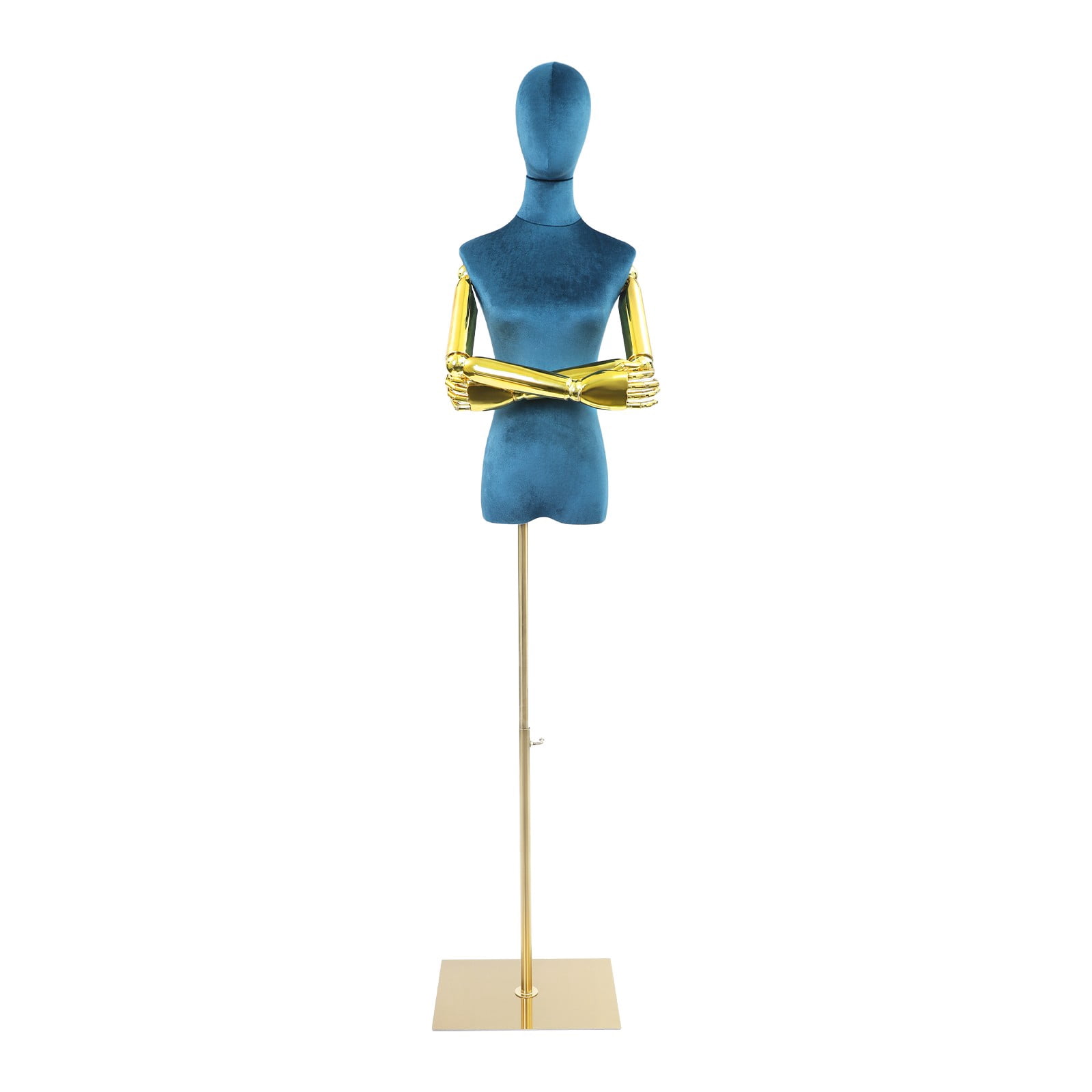 Dress Form Female Mannequin with Adjustable Arms and Square Base