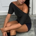 thumbnail image 4 of Tops de Verano con Hombros Descubiertos para Mujer, Camisetas para Salir, Top Corto Sin Mangas, Ropa de Moda, Conjuntos de 2025 Negro L, 4 of 9