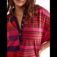 thumbnail image 1 of Vestido Estilo Babydoll de Rayas en Contraste para Mujer, Estilo Y2K, con Retazos de Verano, Estilo Vintage, Cuello en V y Corta. Rosa Roja S, 1 of 7