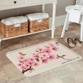 thumbnail image 2 of FJPT Non Slip Flannel Polyester Floor Mat Cherry Blossom Design For Bathroom Kitchen Bedroom Decor 16x24 inch, 2 of 5