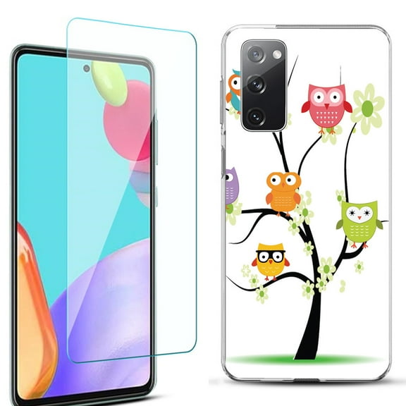 Slim-Fit Protective Phone Case for Samsung Galaxy S20 FE 5G Fan Edition, with Tempered Glass Screen Protector, by OneToughShield ® - Tree Owl