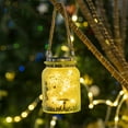 thumbnail image 4 of KEINXS Solar Fairy Lantern Fairy Decor White Frosted Glass Hanging Jar Solar Outdoor Lights Fairy Decorations for Gifts, 4 of 5