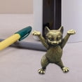 thumbnail image 3 of Tongina Cat Pen Holder Cute Cat Figure Copper Dancing Cat Model Cat Pencil Holder Dancing Cat Ornament for Cat Lovers Home Decoration, 3 of 5