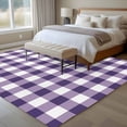 thumbnail image 4 of Purple Plaid Large Area Rugs 6x9 ft Purple Gradient Line Check Geometric Washable Rug Non Slip Indoor Carpet Absorbent Floor Mat for Living Room Bedroom Dining Room, 4 of 9