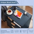 thumbnail image 4 of Farmhouse Side Table Bedroom Set of 2, Nightstand with Charging Station, End Table Side Table for Bedroom,Living Room - Blue, 4 of 9