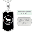 thumbnail image 2 of Fast Food Deer Hunter'S Keychain Stainless Steel or 18k Gold Dog Tag Keyring, 2 of 10