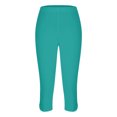 thumbnail image 4 of felwors Summer Capris for Women Casual Stretch High Waisted Yoga Pants Lightweight Pull On Side Split Athletic Cropped Trouser Mint Green for Size L, 4 of 4