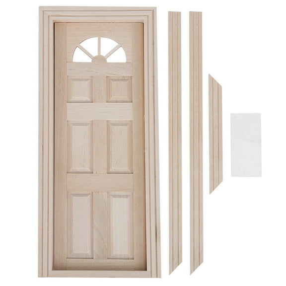 Falleo Clearance 1:12 Dollhouse Wooden Miniature Simulated Door Mini Window Door Model Toy AccessoryDoor