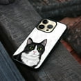 thumbnail image 4 of FINCIBO Soft Rubber Protector Cover Case for Apple iPhone 14 Pro Max 6.7" 2022, Black White Tuxedo Cat, 4 of 5