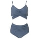 thumbnail image 2 of Conjunto de bikini cruzado con cuello halter y cintura alta para mujer, trajes de baño de dos piezas con efecto push up, 2 of 8