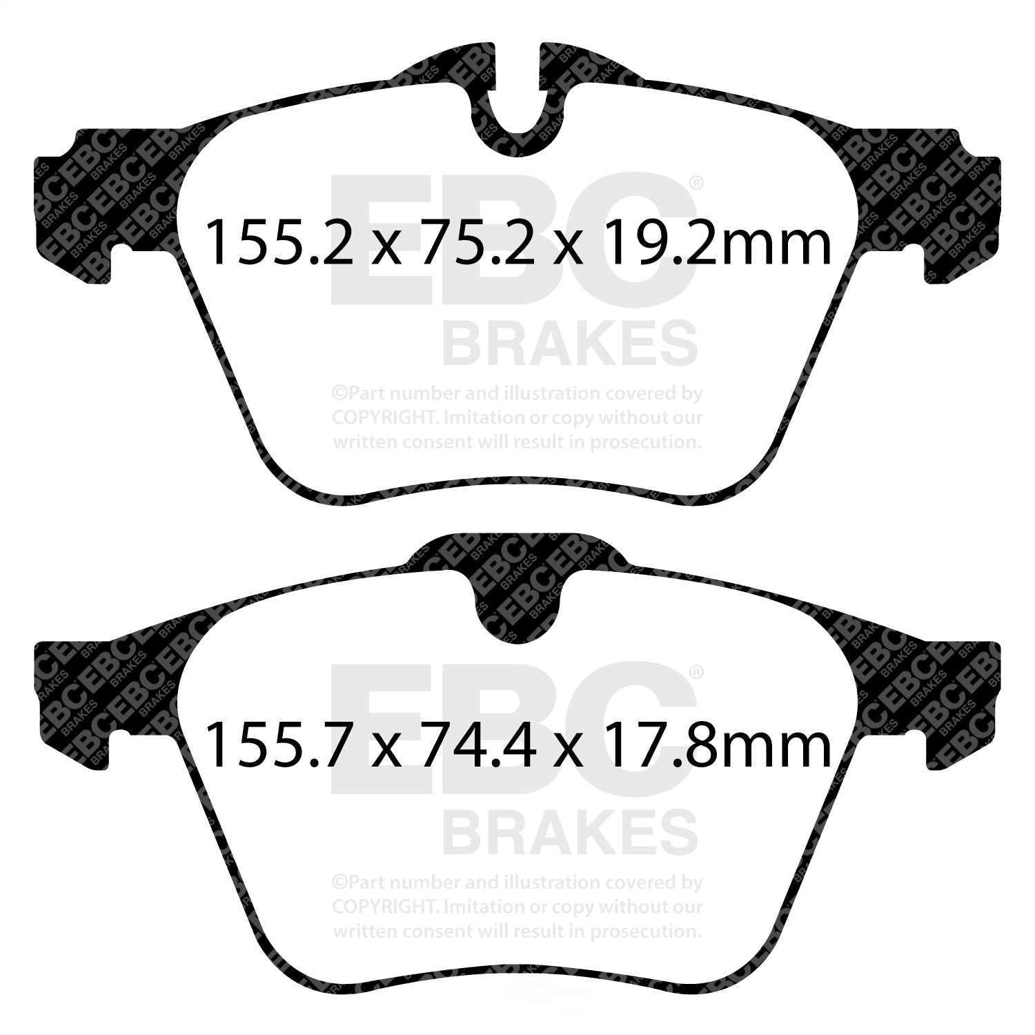 EBC Brakes Redstuff Premium Fast Street Pad For All Engine Sizes Fits select: 2014-2022 JAGUAR F-TYPE