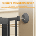 thumbnail image 4 of Leumius 29.5-45.3" Wide Baby Gate with Wall Protector for Stairs and Doorways, No Drilling Pressure Mounted Pet Gates for Kids, Easy Walk Through Safety Gate Black, 4 of 7