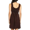 thumbnail image 2 of Sakkas Sudha Stonewash Embroidery Mid Length Adjustable dress - Choclate - S/M, 2 of 5