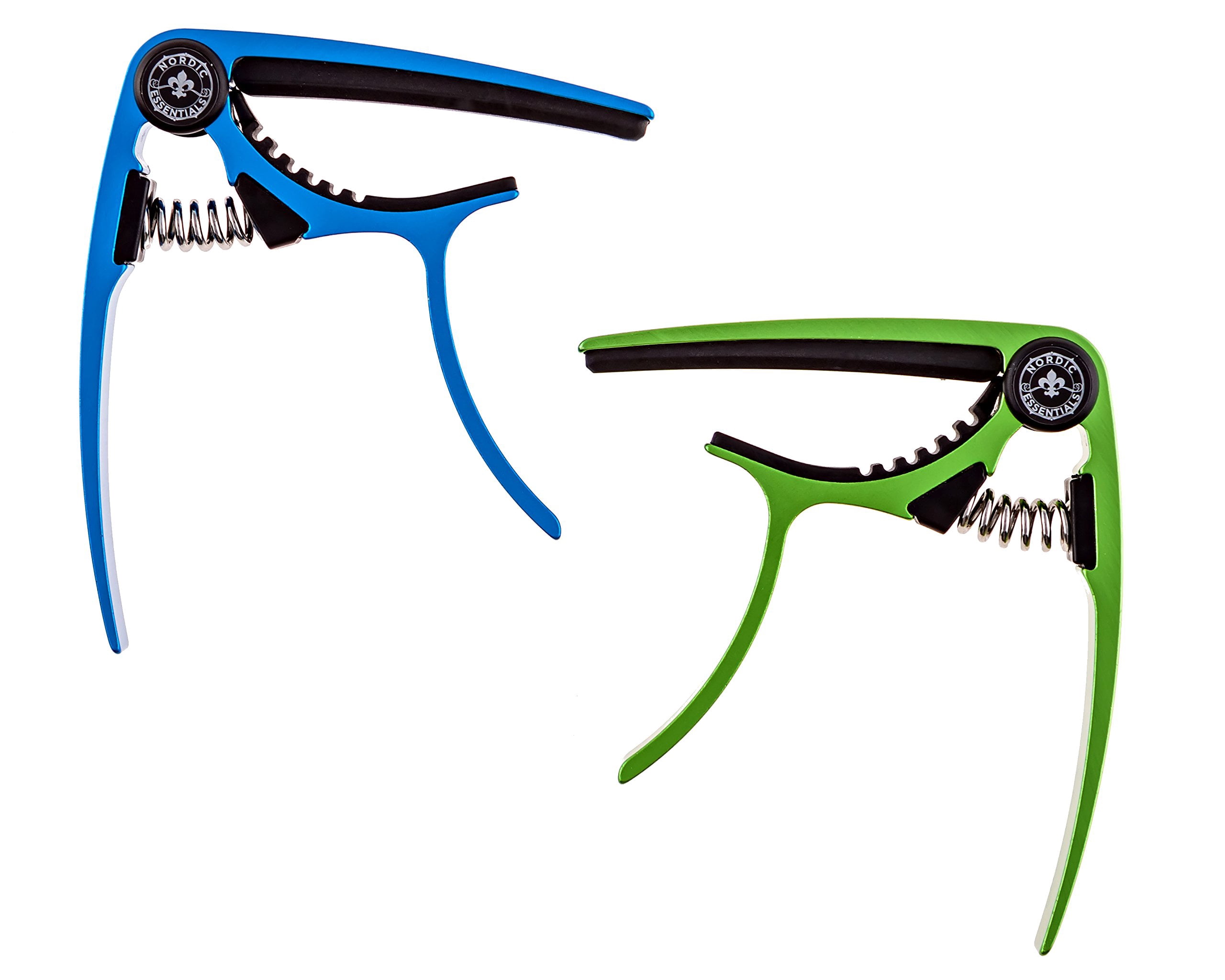 Nordic Essentials Guitar Capo 2-Pack – Green and Blue Aluminum Capos for Acoustic, Electric, Ukulele, Banjo