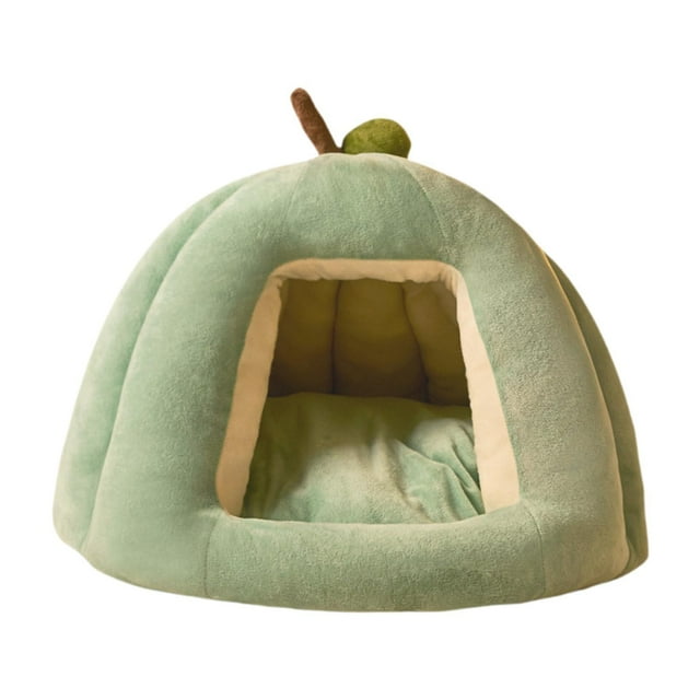 Cama para gatos con forma de calabaza, cama para mascotas, suministros para mascotas, perrera acogedora y lavable, nido para gatos, tienda de campaña S