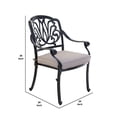 thumbnail image 5 of 36 Inch Arbor Outdoor Metal Dining Chair, Set of 2, Taupe, 5 of 5